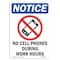 Signmission OSHA Notice, 5" Height, No Cell Phones During Sign With Symbol, 5" X 3.5", Portrait OS-NS-D-35-V-14424 - alternate 1